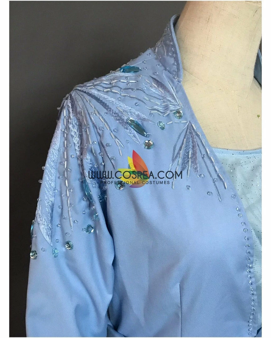 Cosrea Disney Inspired Frozen 2 Elsa Embroidered Travel Cosplay Costume