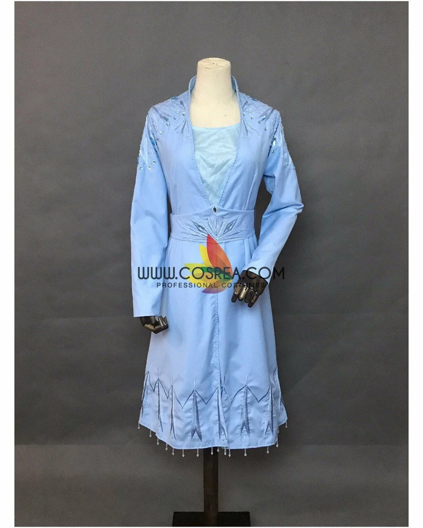 Cosrea Disney Inspired Frozen 2 Elsa Embroidered Travel Cosplay Costume