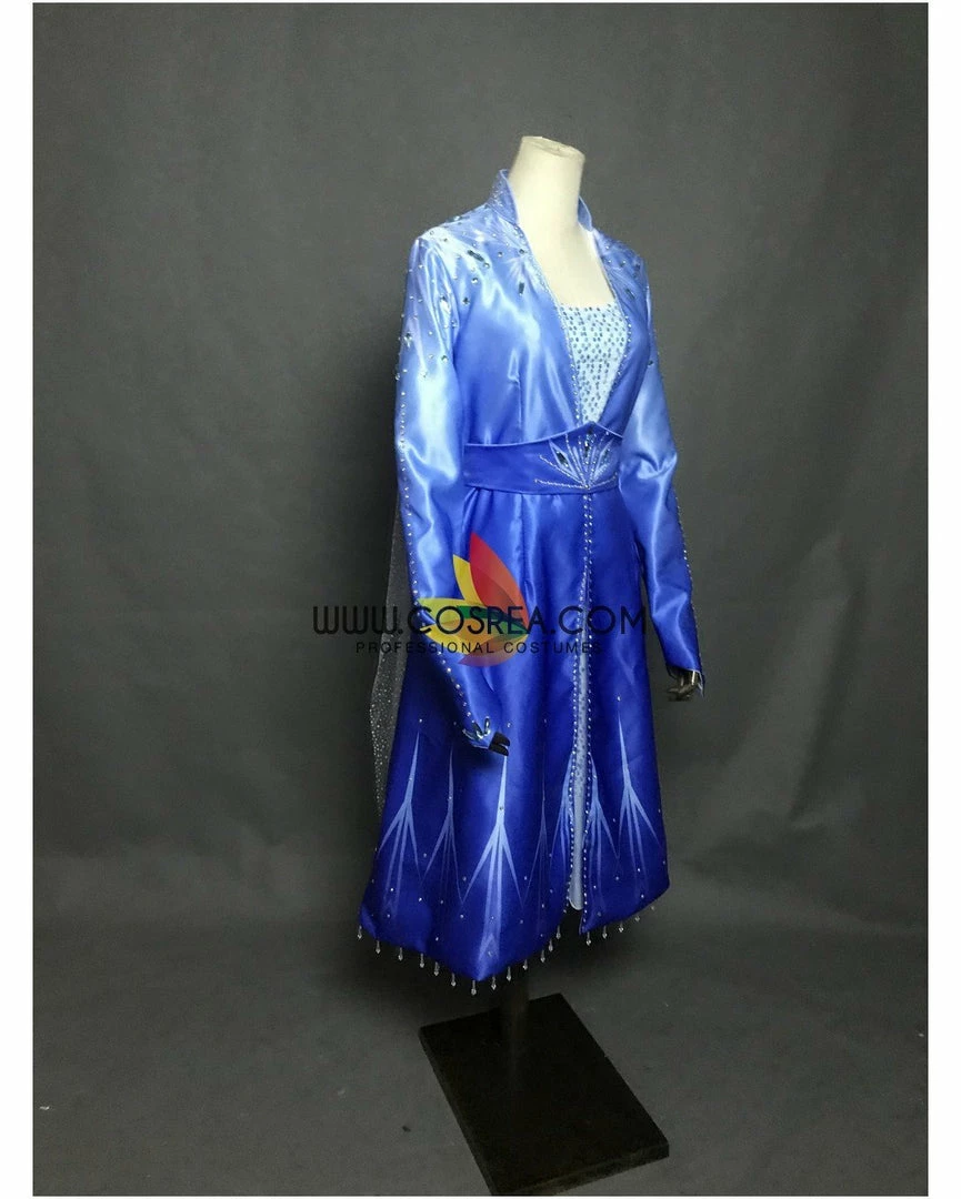 Cosrea Disney Inspired Frozen 2 Elsa Gradient Satin Cosplay Costume