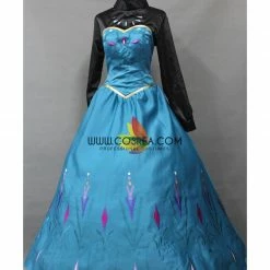 Cosrea Disney Inspired Frozen Elsa Coronation Embroidered Cosplay Costume