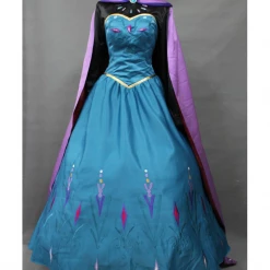 Cosrea Disney Inspired Frozen Elsa Coronation Embroidered Cosplay Costume