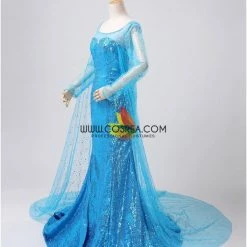 Cosrea Disney Inspired Frozen Elsa Sequin Fabric Cosplay Costume