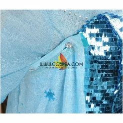 Cosrea Frozen Elsa With Glittered Sleeves And Frostflake Cape Cosplay Costume Disney Inspired