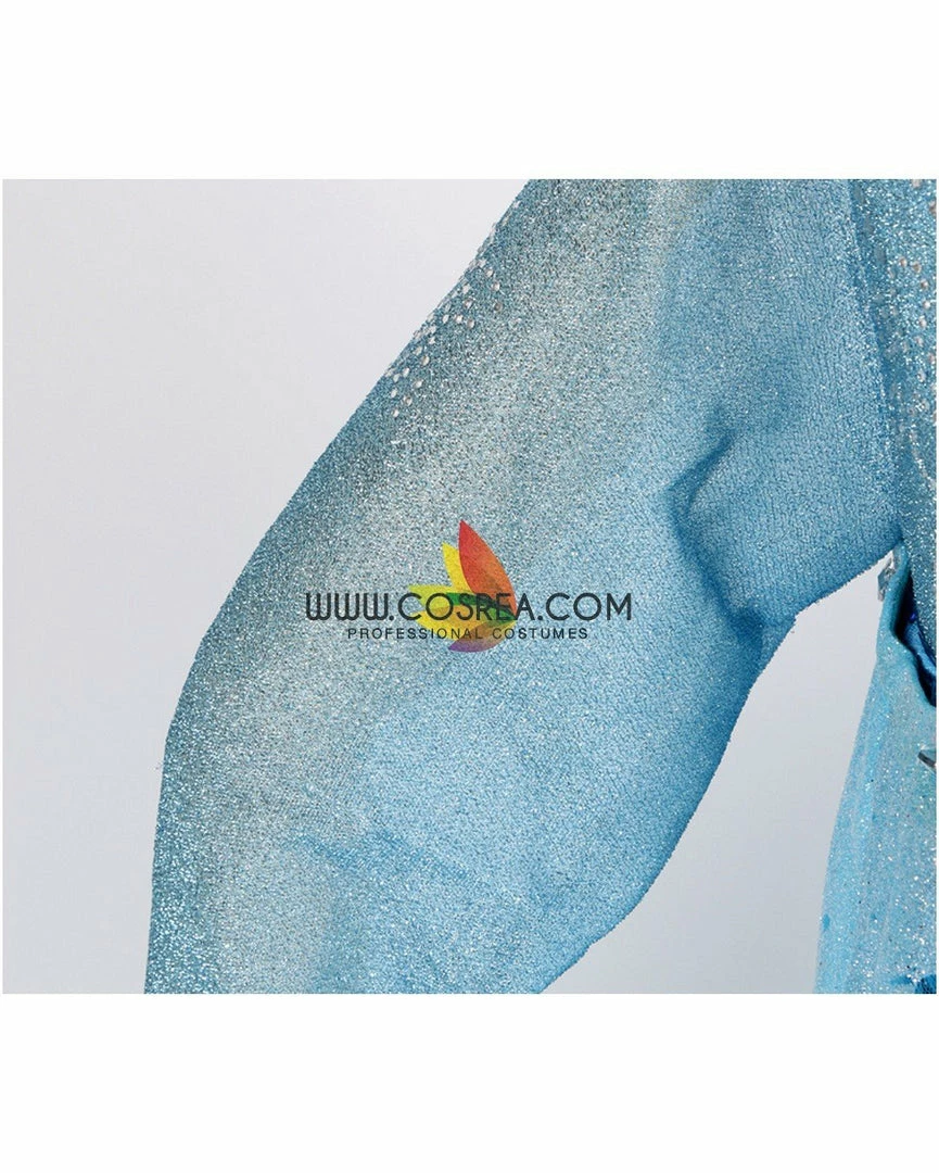 Cosrea Frozen Elsa With Glittered Sleeves And Frostflake Cape Cosplay Costume Disney Inspired