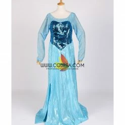 Cosrea Frozen Elsa With Glittered Sleeves And Frostflake Cape Cosplay Costume Disney Inspired