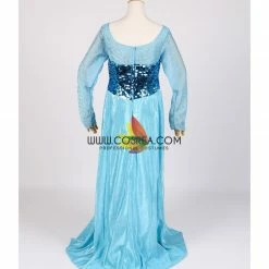 Cosrea Frozen Elsa With Glittered Sleeves And Frostflake Cape Cosplay Costume Disney Inspired