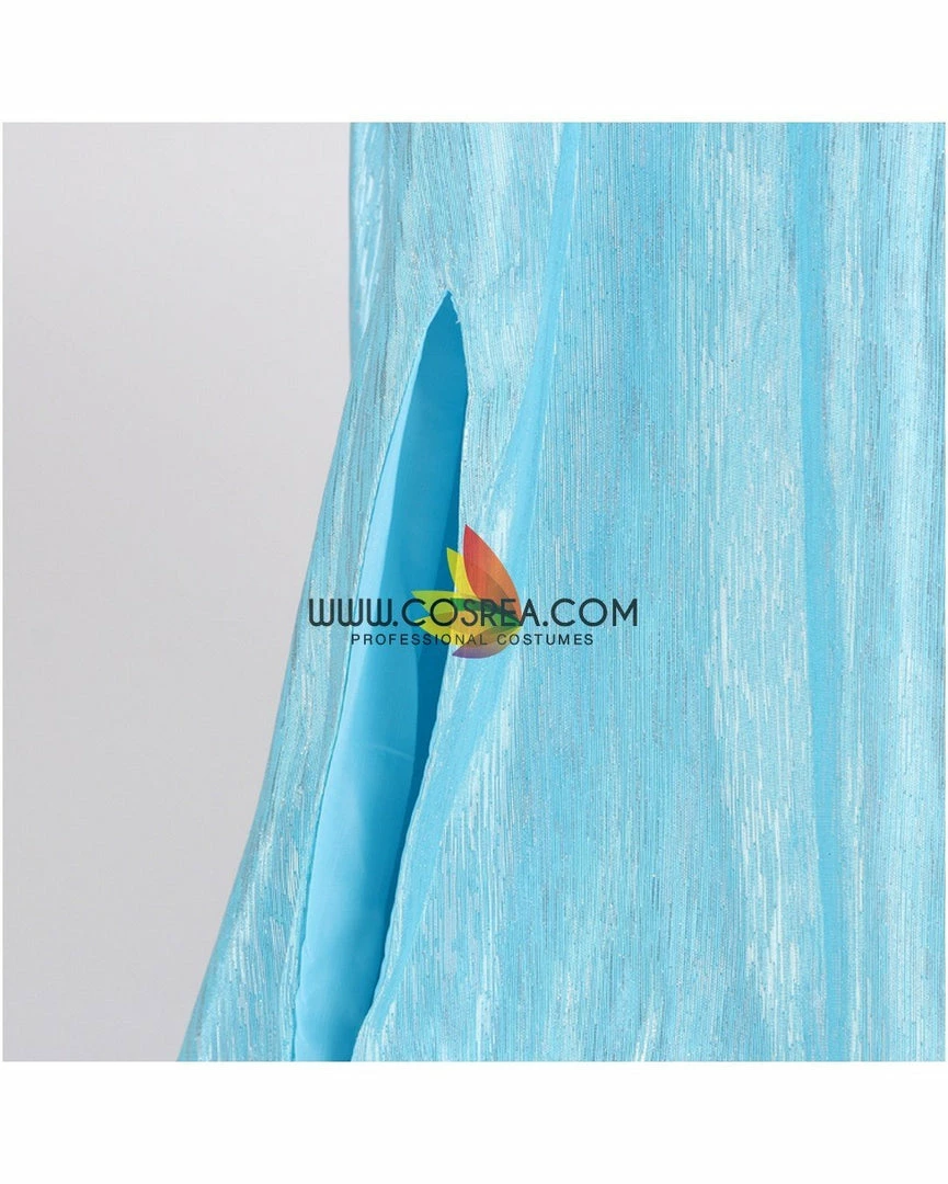 Cosrea Frozen Elsa With Glittered Sleeves And Frostflake Cape Cosplay Costume Disney Inspired