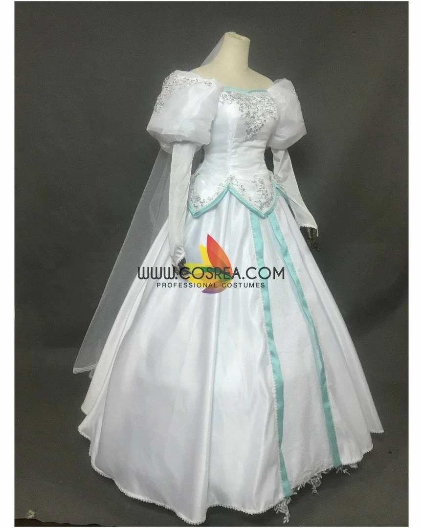 Cosrea Little Mermaid Ariel Embroidered Wedding Dress Cosplay Costume