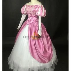 Cosrea Disney Inspired Little Mermaid Ariel Magenta Pink With Pearl Trims Cosplay Costume