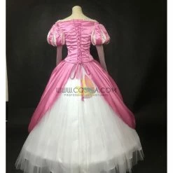 Cosrea Disney Inspired Little Mermaid Ariel Magenta Pink With Pearl Trims Cosplay Costume