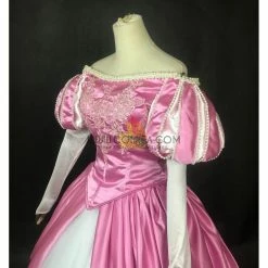 Cosrea Disney Inspired Little Mermaid Ariel Magenta Pink With Pearl Trims Cosplay Costume