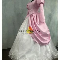 Cosrea Disney Inspired Little Mermaid Ariel Rose Pink With Floral Lace Cosplay Costume