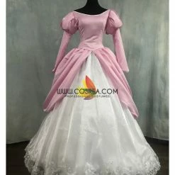 Cosrea Disney Inspired Little Mermaid Ariel Rose Pink With Floral Lace Cosplay Costume