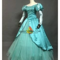 Cosrea Disney Inspired Little Mermaid Ariel Sapphire Teal Tulle Overlayer Cosplay Costume
