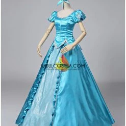 Cosrea Little Mermaid Ariel Turquoise Brocade Cosplay Costume Disney Inspired