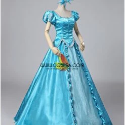 Cosrea Little Mermaid Ariel Turquoise Brocade Cosplay Costume Disney Inspired