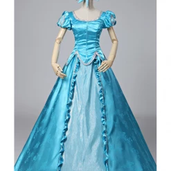 Cosrea Little Mermaid Ariel Turquoise Brocade Cosplay Costume Disney Inspired