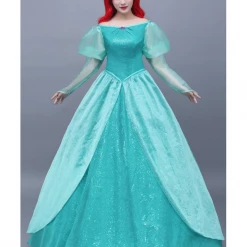 Cosrea Disney Inspired Little Mermaid Ariel Turquoise Sequin Tulle Cosplay Costume