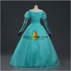 Cosrea Little Mermaid Ariel Turquoise Tulle With Pearl Cosplay Costume