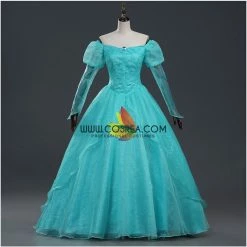 Cosrea Little Mermaid Ariel Turquoise Tulle With Pearl Cosplay Costume