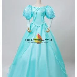 Cosrea Disney Inspired Little Mermaid Ariel Turquoise Tulle With Sequin Sleeves Cosplay Costume