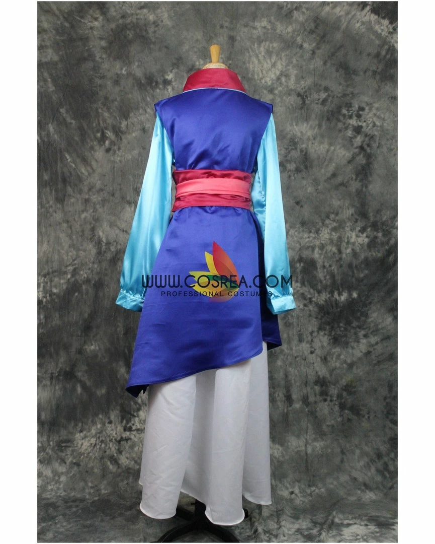 Cosrea Mulan Navy Blue Satin Cosplay Costume