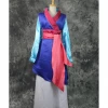 Cosrea Mulan Navy Blue Satin Cosplay Costume