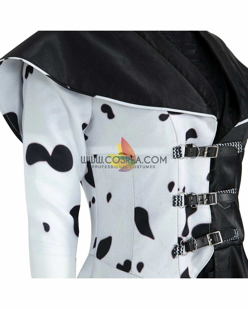 Cosrea Disney Cruella 2021 Movie 101 Dalmatian's Cosplay Costume Disney Inspired