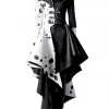 Cosrea Disney Inspired Disney Cruella 2021 Movie 101 Dalmatian's PU Leather Cosplay Costume