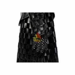 Cosrea Disney Cruella 2021 Movie Black Plaid PU Leather Cosplay Costume