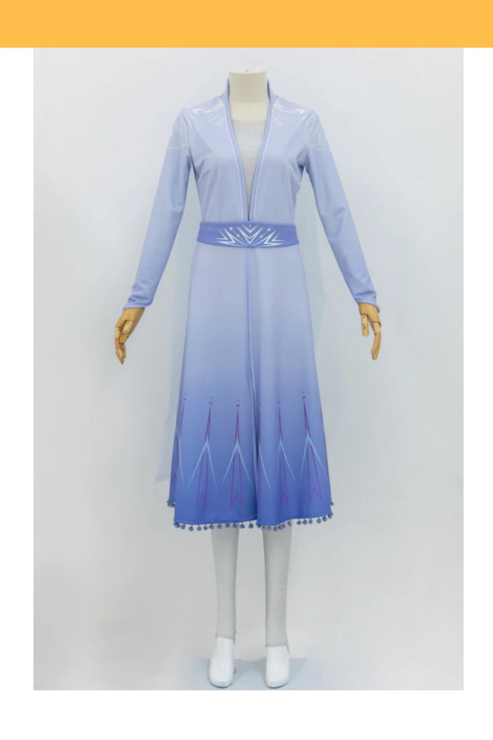 Cosrea Disney Inspired Frozen 2 Elsa Gradient Light Blue Cosplay Costume