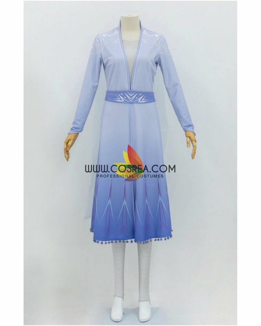 Cosrea Disney Inspired Frozen 2 Elsa Gradient Light Blue Cosplay Costume