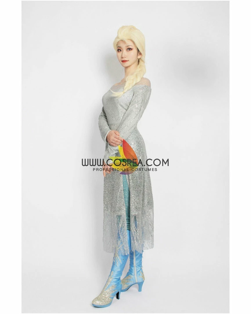 Cosrea Disney Inspired Frozen 2 Elsa High Detail Gradient Embroidered Cosplay Costume