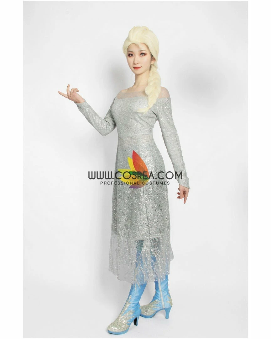 Cosrea Disney Inspired Frozen 2 Elsa High Detail Gradient Embroidered Cosplay Costume