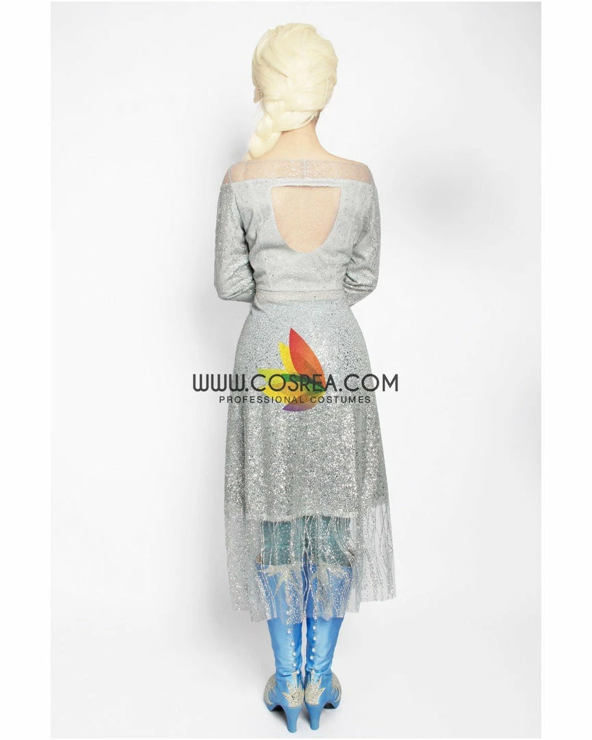 Cosrea Disney Inspired Frozen 2 Elsa High Detail Gradient Embroidered Cosplay Costume