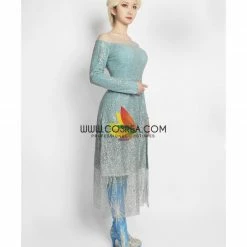 Cosrea Disney Inspired Frozen 2 Elsa High Detail Gradient Embroidered Cosplay Costume