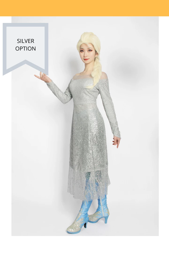 Cosrea Disney Inspired Frozen 2 Elsa High Detail Gradient Embroidered Cosplay Costume