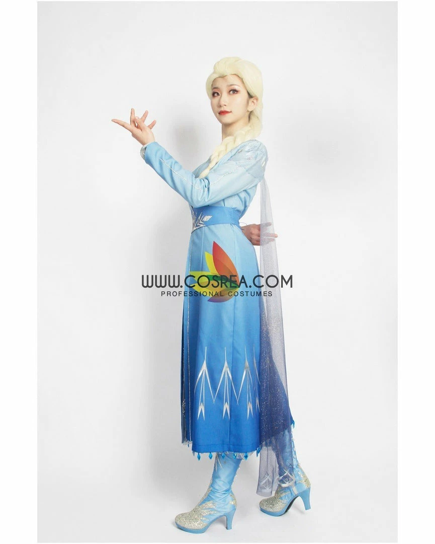 Cosrea Disney Inspired Frozen 2 Elsa High Detail Gradient Embroidered Cosplay Costume