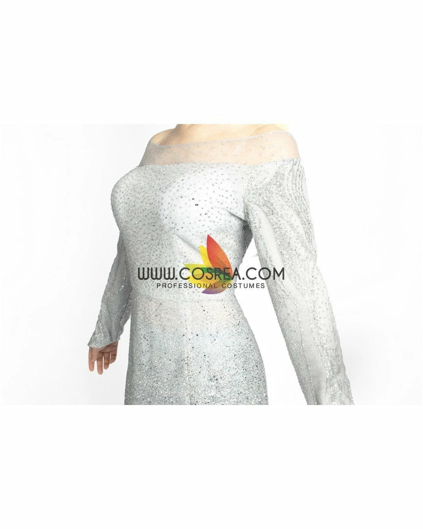 Cosrea Disney Inspired Frozen 2 Elsa High Detail Gradient Embroidered Cosplay Costume