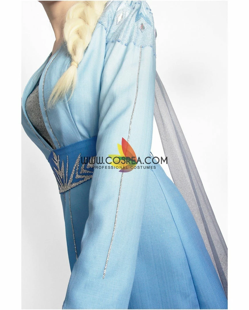 Cosrea Disney Inspired Frozen 2 Elsa High Detail Gradient Embroidered Cosplay Costume
