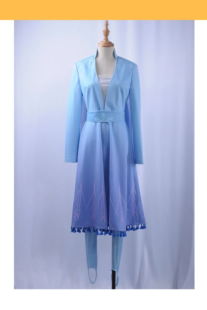 Cosrea Frozen 2 Elsa Light Blue With Tassel Cosplay Costume Disney Inspired