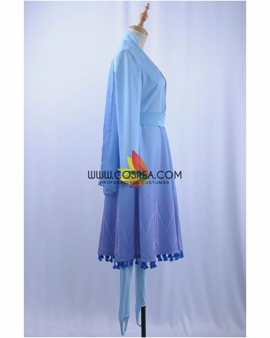 Cosrea Frozen 2 Elsa Light Blue With Tassel Cosplay Costume Disney Inspired