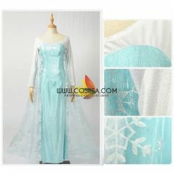 Cosrea Frozen Elsa Light Cyan Cosplay Costume