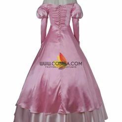 Cosrea Little Mermaid Ariel Pink Satin With Wide Shoulder Cosplay Costume