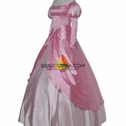 Cosrea Little Mermaid Ariel Pink Satin With Wide Shoulder Cosplay Costume