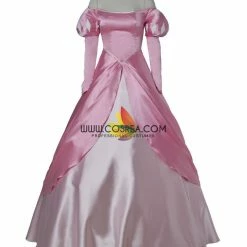 Cosrea Little Mermaid Ariel Pink Satin With Wide Shoulder Cosplay Costume