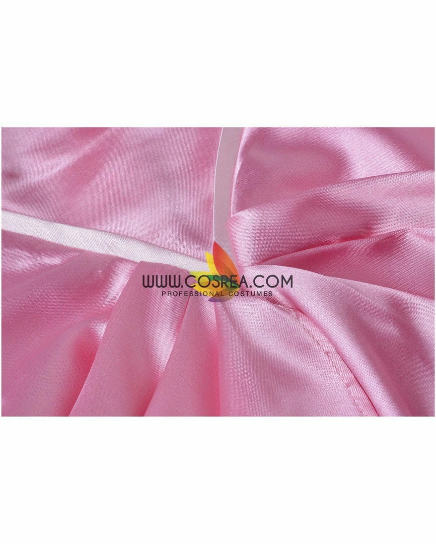 Cosrea Little Mermaid Ariel Pink Satin With Wide Shoulder Cosplay Costume