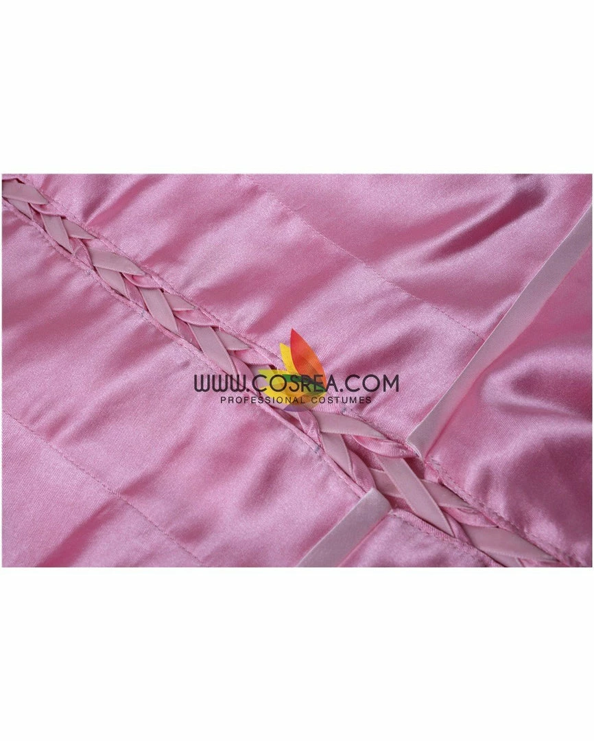 Cosrea Little Mermaid Ariel Pink Satin With Wide Shoulder Cosplay Costume