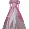 Cosrea Little Mermaid Ariel Pink Satin With Wide Shoulder Cosplay Costume