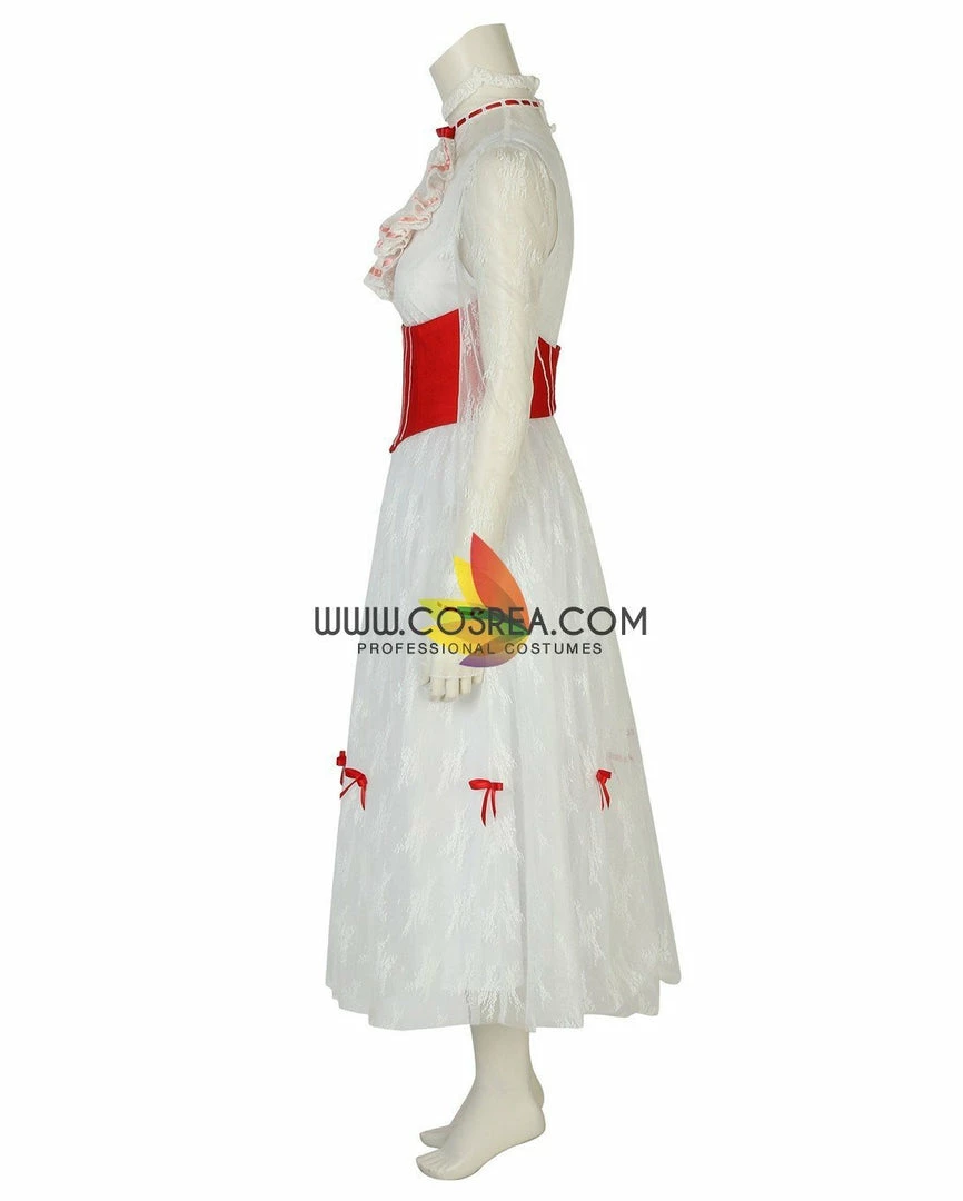 Cosrea Mary Poppins Classic Floral Lace Cosplay Costume Disney Inspired